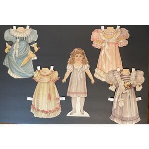 Victorian Style Dress Me Up Paper Doll Lady Jane England 1993 ~ 4 Outfits/Hats
